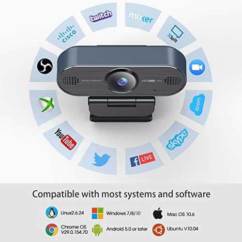 Web Camera, HD Streaming Webcam 1080P 60FPS, Laptop Desktop Computer Camera with Noise Reduction Microphone, Compatible with Zoom/Skype/Facetime/Teams/OBS, for Recording, Calling, Conferencing, Gaming 6 Web Camera, HD Streaming Webcam 1080P 60FPS, Laptop Desktop Computer Camera with Noise Reduction Microphone, Compatible with Zoom/Skype/Facetime/Teams/OBS, for Recording, Calling, Conferencing, Gaming