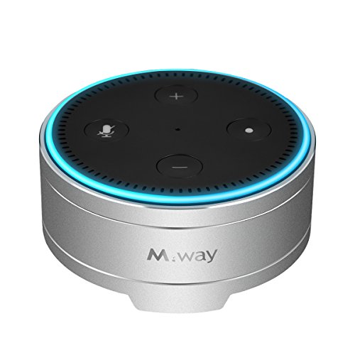 Click Here to See More Images Aluminum Speaker Holder Stand for Amazon Echo Dot, M.Way Echo Dot Protective Case for Alexa Amazon Echo Dot 2nd Generation Only, Echo Dot Cover Sleeve Skins for Kitchens, Living Room, Bedroom Silver