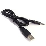 3.5mm Male AUX Audio Car Stereo Jack Cables to USB 2.0 Male Charge Cable Adapter Cord,USB Connection Kit,for Music Player,Black, 3Feet...