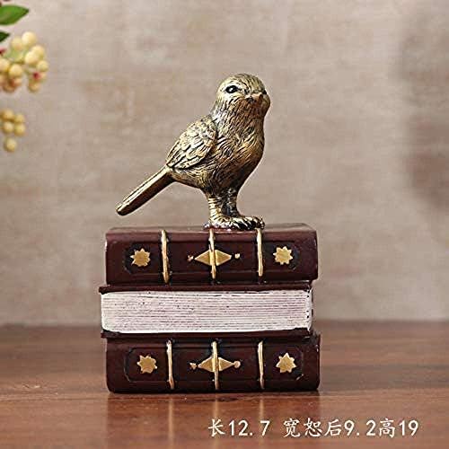 wwboss Ornaments Statues Sculptures Nordic Retro Study Living Room Tabletop Decoration Ornaments Bird Resin Crafts Book Book By Bookend Display Bird Gold