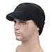 Home Prefer Mens Winter Hat Knit Fleece Beanie Hat with Earflaps Warm Daily Skull Cap with Visor Black
