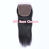 Beata Hair Free Part Silk Closure Straight 4x4inch Silk Base Top Closure 130% Density 8A Virgin Brazilian Hair Natural Color (16inch)