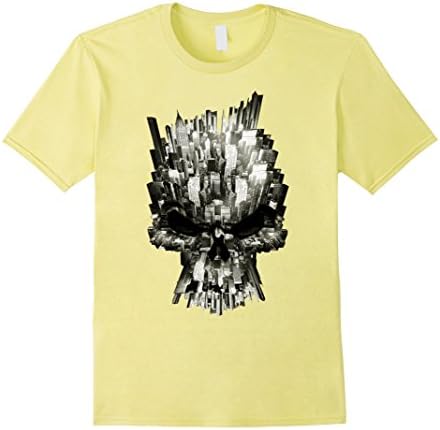 Men's End of the World Nihilist City Skull T Shirt 3XL Lemon