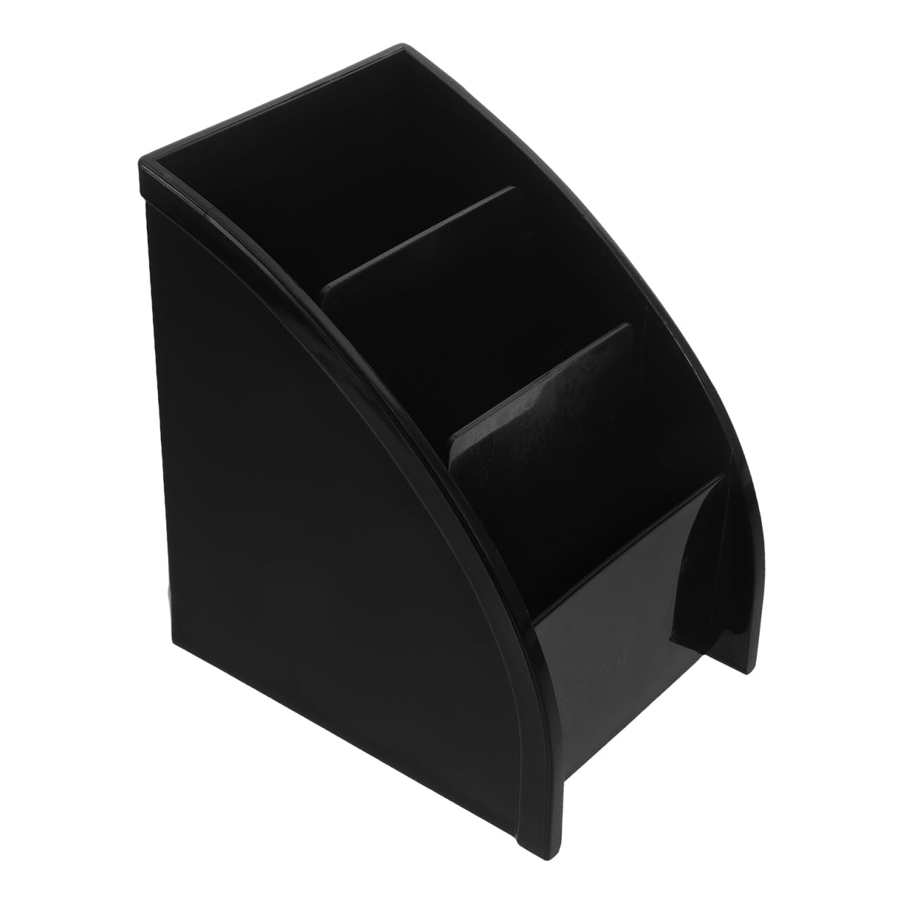 TOPBATHY Remote Control Storage Box Black Plastic Desk Organizer for Tv Remotes Phone Keys Desktop Compact Holder for Home and Office