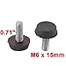 Screw On Furniture Glide Leveling Foot Adjuster 6mm x 18mm Thread Size (6X18-24p, Black)