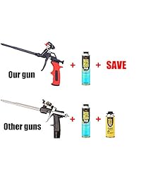 DAFEIKE Foam Insulation Gun Needn’t Cleaner, Updated Teflon Pro Foam Dispensing Gun, PU Foam Spray Applicator, Hand Caulking Tool