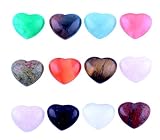 Heart Stone Cabochon Love Chakra Crystal Beads Gemstone CAB Healing 15pcs 18mm Crystal Quartz Stone Random Color Wholesale for Jewelry Making(No Holes)