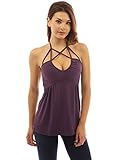PattyBoutik Women's Geometric Straps V Neck Halter Top