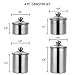 Vencer 4 Piece 304 Stainless Steel Canister Set with Glass Lids,Tea Coffee Sugar Canister for Kitchen and Home