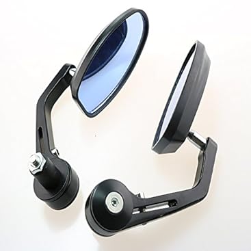 Specchietti Retrovisori Per Moto Viola In Alluminio - Regolabili 360° Filetto M8/M10, Forma Prismatica