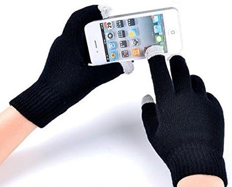 Services for You 2 Pairs Touchscreen Gloves with Conductive Fingertips for Use with All Touchscreen Electronic (Black)