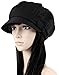 Ls Lady Octagonal Cap Beret Newsboy Cap Ray Limpets Winter Hat Womens' Cap (One Size, Black)