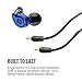 MEE audio M6 PRO In Ear Monitor Headphones for Musicians, 2nd Gen Model With Upgraded Sound, Memory Wire Earhooks & Replaceable Cables, Noise Isolating Professional Earbuds, 2 Cords Included (Blue)