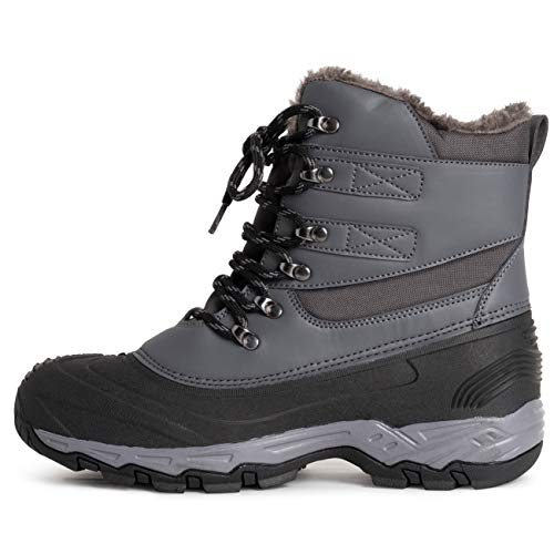 Polar Men Waterproof Deep Outsole Footprint Fully Faux Fur Lined Winter Durable Snow Boots