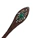 Tangc Fashion Hairpin Retro Women Elegant wooden Pin Colorful Hairpin Rhinestone Hair Stick (Blue)