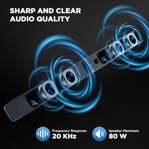 Maraawa 80W Separable TV Sound Bar, Bluetooth 5.3 Home Theater Audio System, ARC Optical AUX Input Supported, 2-in-1 Split Surround Sound Speaker