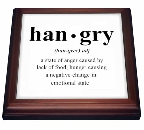 3dRose Hangry a State of Anger Caused by Lack of Food Trivet with Ceramic Tile,…