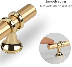 Haliwu 10 Pack Gold Cabinet Handles, Brushed Brass