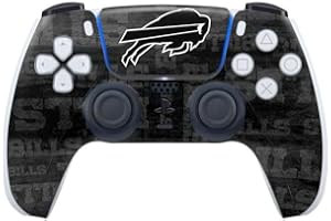 Skinit Decal Gaming Skin Compatible with PS5 Controller - Officially Licensed NFL Buffalo Bills Black & White Design
