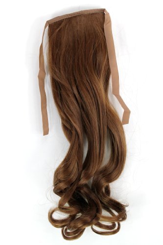 WIG ME UP - YZF-TC18-12 Hairpiece Pontail Pigtail extension slim light wavy comb and ribbon light ash brown 18inch
