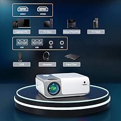 WiMiUS Newest W1 5G WiFi Bluetooth Projector, 370
