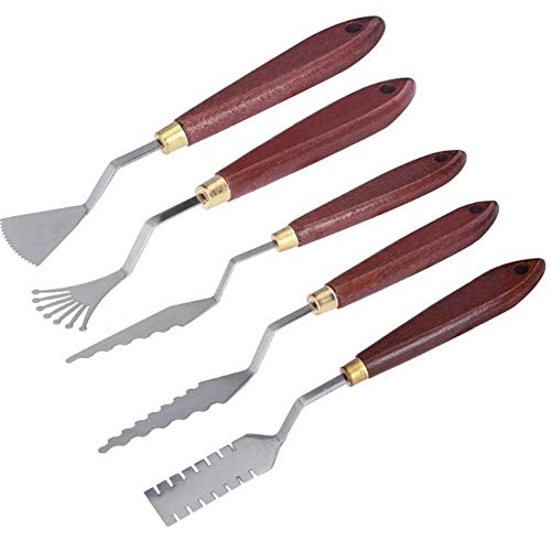 image for VAlink 5Pcs Palette Knife Set-Stainless Steel Paint Mixing Drawing Oil