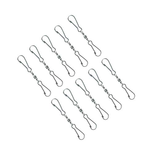 Lvcky Dual Clip Swivel Hanging Hooks for Spinning Windsocks and Any Kites, Flower Pots, Plants, Bird Feeders, Solar Lights, Flag Poleï¼ˆPack of 10ï¼‰