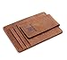Slim Minimalist Front Pocket Money Clip RFID Blocking Leather Wallet with Strong Magnets