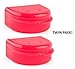 FRESH KNIGHT Retainer Case (2 Pack). Retainer Case with Vent Holes. Perfect for Denture, Mouth Guard, Aligners. (Bright Pink)