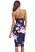 AX Paris Women's Floral Plunge String Strap Midinavy Dress
