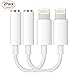 Headphone Adapter to 3.5mm Headphone Jack Adapter,[2 Pack] iPhone 7 for Headphones and Charger (White) (1)