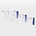 OXO Good Grips 3-Piece Angled Measuring Cup Set, Clear/Blue