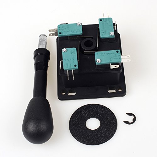 American Style Arcade Competition 2Pin Joystick BLACK Switchable From 8 Ways Operation, Elliptical Black Handle, Precision 8-Way 187" (4.8mm) terminal