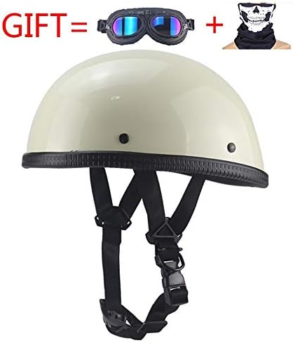 MTTKTTBD Retro Motorcycle Half Helmet,Open Face Motorbikes Helmets,Confortable Motorcycle Cap for Street Bike Cruiser Chopper Moped Scooter ATV