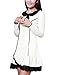 Allegra K Women Doll Collar Lace Trim Flouncing Hem Mini Dress M White