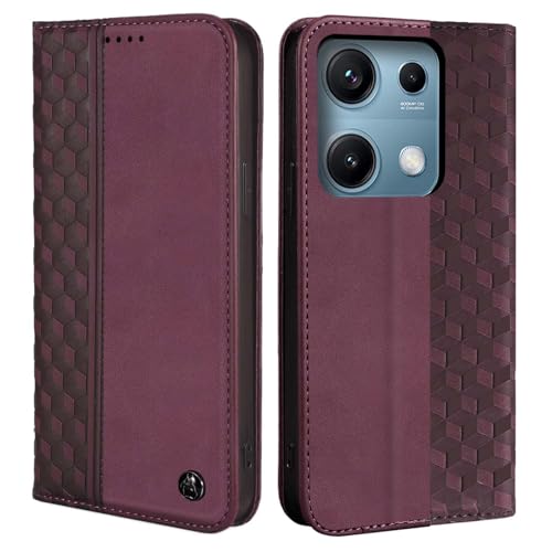 CXTcase for Xiaomi Redmi Note 14S 4G Case, PU Leather Folio Cover Wallet Flip Case with Card Holder Slots Magnetic Closure, Shockproof Protective Phone Case for Xiaomi Redmi Note 14S 4G, Wine Red
