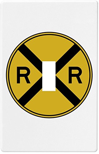Yellow Railroad Sign Wallplate Decorative Switch Plate Cover (1 Gang - Single...