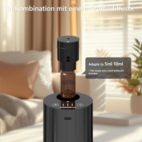 Water Free Essential Oil Diffuser, Mini Portable Aromatherapy Aroma Diffuser, Zerstäuber with 10ml Hotel Fragrance Oil, 1/2/4H/Timer, 3 Mist Levels for Home, Room, Car