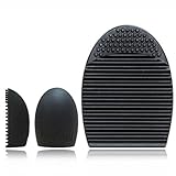 Silicone Gel Makeup Washing Brush Cleaner Egg (Black)