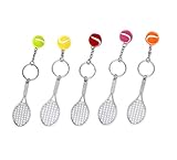 Tennis Ball And Racket Model Keychain Mini Novelty