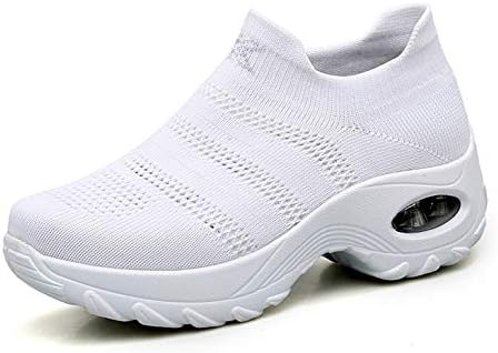 YZHYXS Womens Walking Shoes Breathable Fashion Mesh Sneakers Slip On Trainers Running Shoes Comfortable Platform Loafers Wedge Shoes