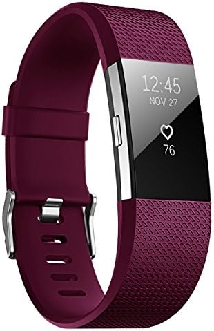 JUNYI Fitbit Charge 2 Bands ,Classic Sports Watch Adjustable Replacement Comfortable Bands for Fitbit Charge 2 Fitness Smart Wristbands Strap