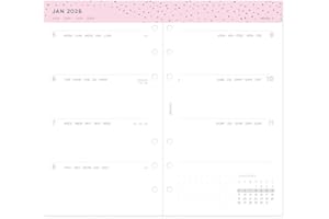 Filofax Calendar Diary Refill, Personal/Compact Size, Week-to-View, Confetti Minimal Diary Pack, Multilingual: Five Languages