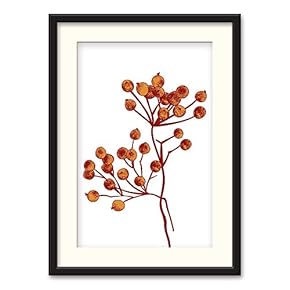 Nordic Orange Botanical - Framed Print