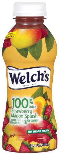 Welch's 100% strawberry mango splash plastic 14oz (041800300020)