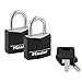 Master Lock 131T Covered Aluminum Keyed Alike Padlocks, 2 Pack, Black primary