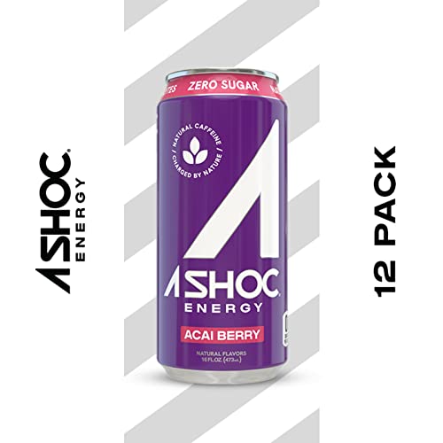 A SHOC Performance Energy Drink, Acai Berry, 16 Ounce Can, Natural