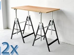 2 x TELESCOPIC BUILDERS TRESTLES PAINTER DECORATOR DIY 
