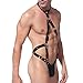 Snowfoller Mens Leather G String Thong - Sexy Bandage Underwear Jumpsuit - Sexy Lingerie For Men