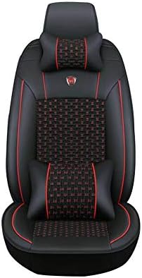 HRFHLHY 5-seat/headrest/waist pad/car seat cover Compatible with Ford series: Escort, Focus, Mondeo, Taurus, Fiesta, Edge, Kuga, Eso sport,Black,Taurus